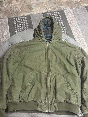 Woolrich Olive Green Hooded Bomber Jacket